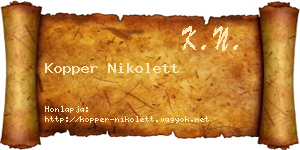 Kopper Nikolett névjegykártya