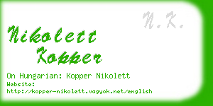 nikolett kopper business card
